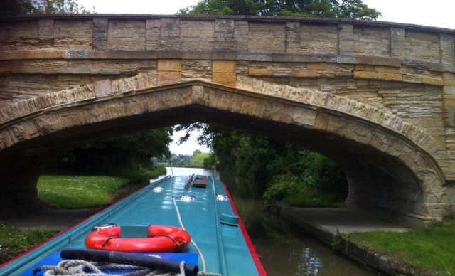 Passing under a beautiful canal bridge